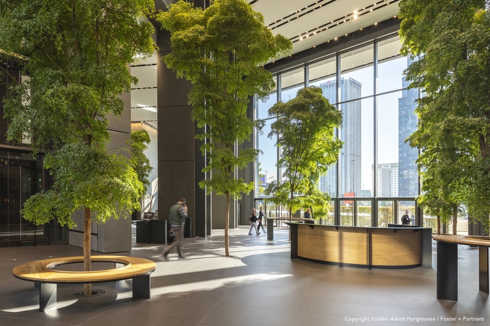 Varso Tower's lobby in the sunny day